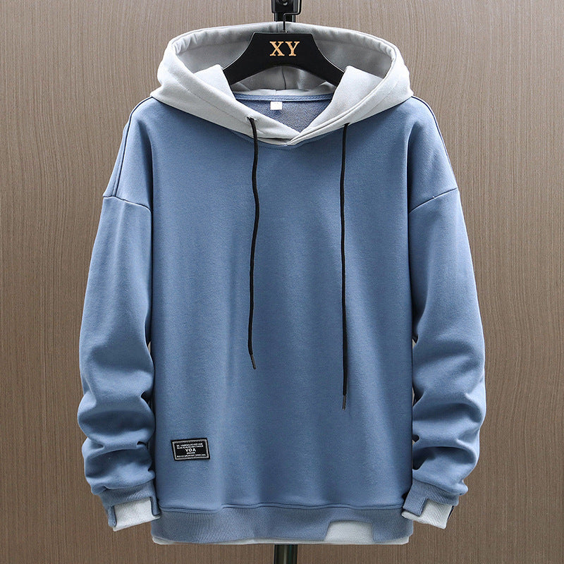 Mens Hooded Sweatshirt Loose Fit Two Piece Style