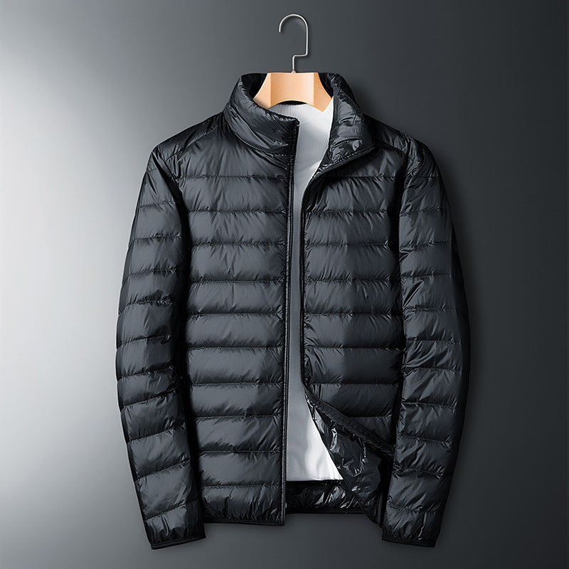 Lightweight white duck down jacket