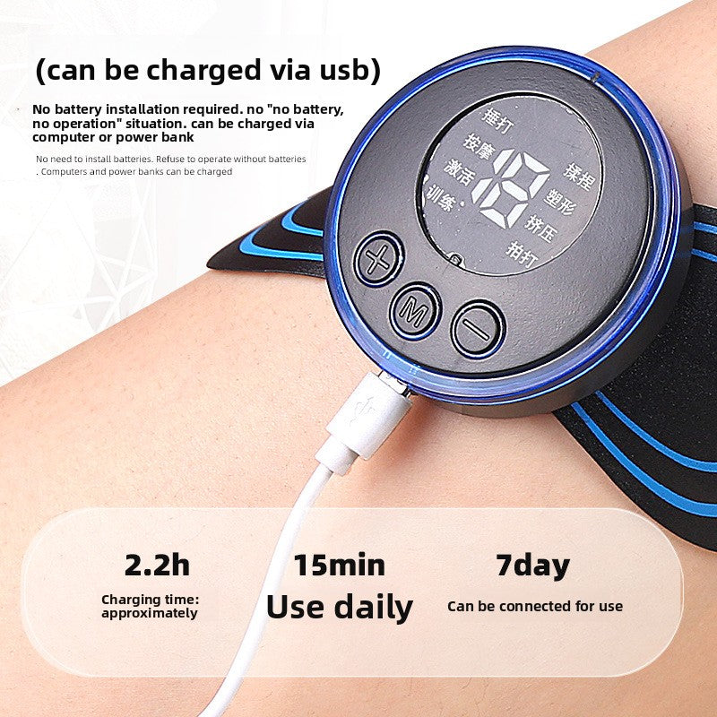 Portable EMS Muscle Stimulation Massager with Gel Pads